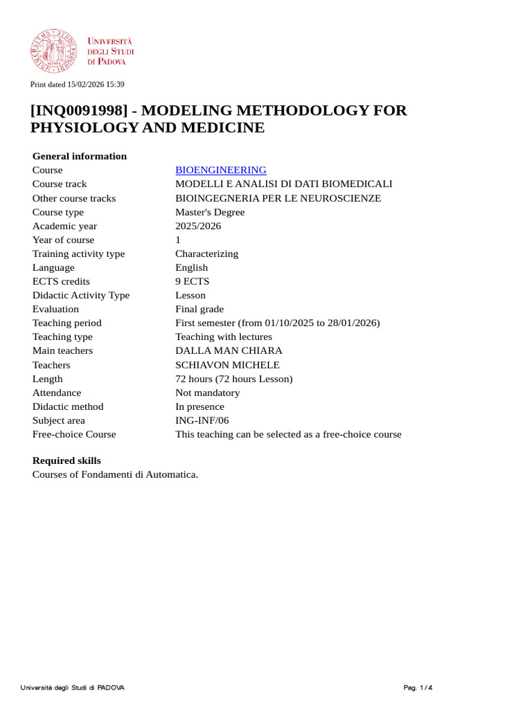 Report MODELING METHODOLOGY FOR PHYSIOLOGY AND MEDICINE | PDF | Least ...
