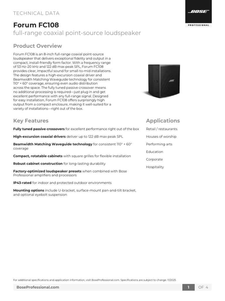 Tds Forum FC108 Ltr En | PDF | Loudspeaker | Telecommunications Engineering