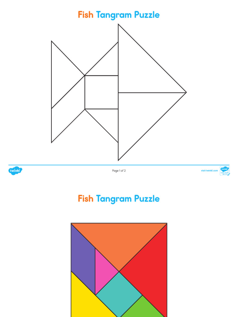 Color Simple Fish Tangram Puzzle | PDF