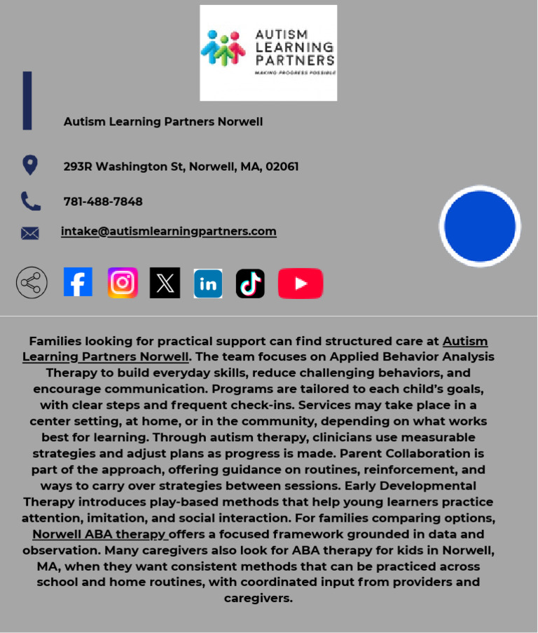 Autism Learning Partners Norwell | PDF
