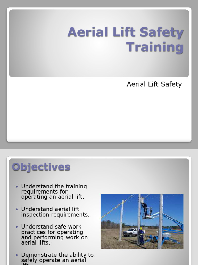 Aerial Lift Safety Training | PDF | Leak | Machines