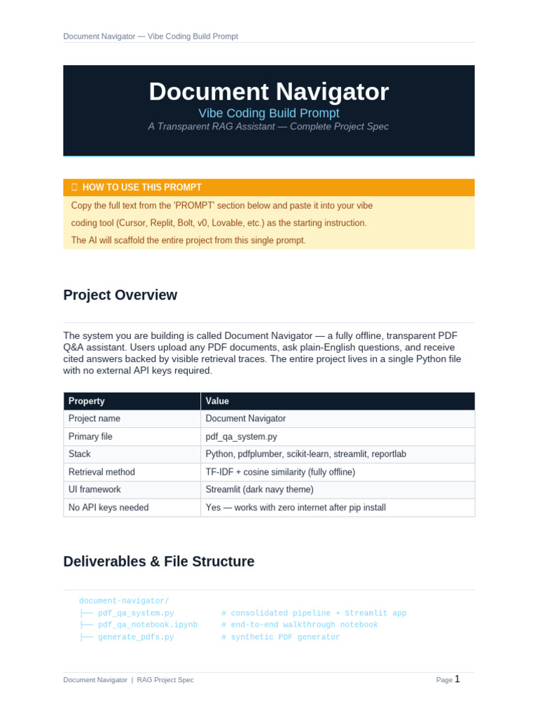 Document Navigator Prompt | PDF | Information Retrieval | Command Line ...