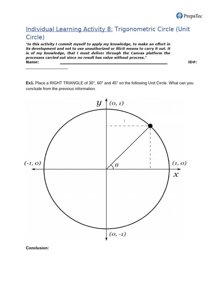 Act. 8 Trigonometric Circle | PDF