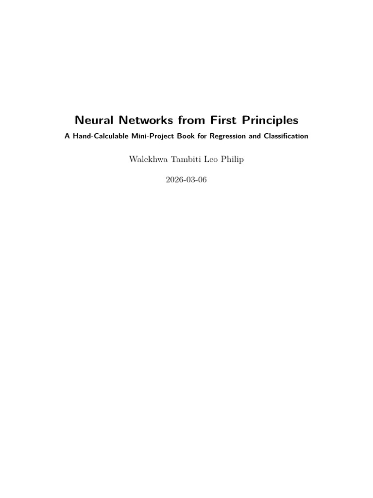 Neural Networks From First Principles | PDF | Applied Mathematics ...