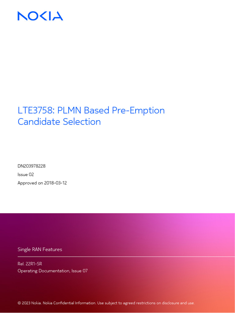 LTE3758 PLMN Based Pre-Emption Candidate Selection | PDF | Computer ...