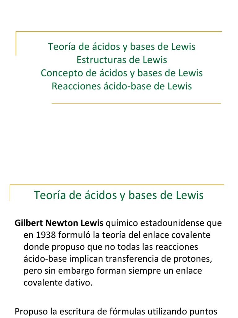 Teoría de ácidos y bases de Lewis Ácido Enlace químico