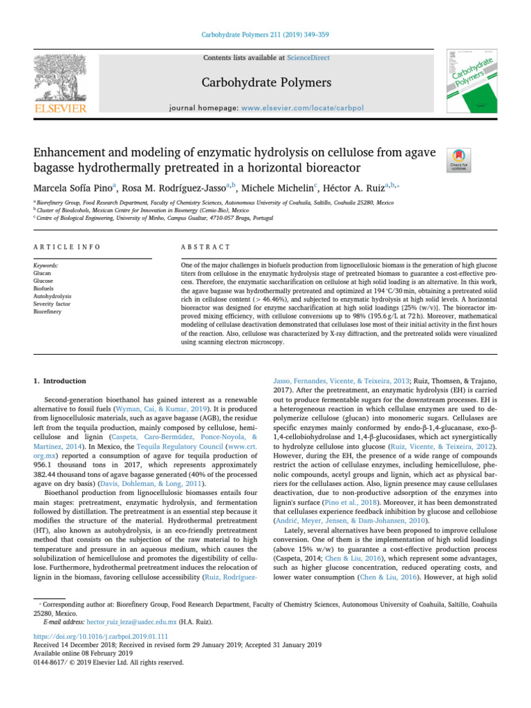 Enhancement and modeling of enzymatic hydrolysis on cellulose from ...
