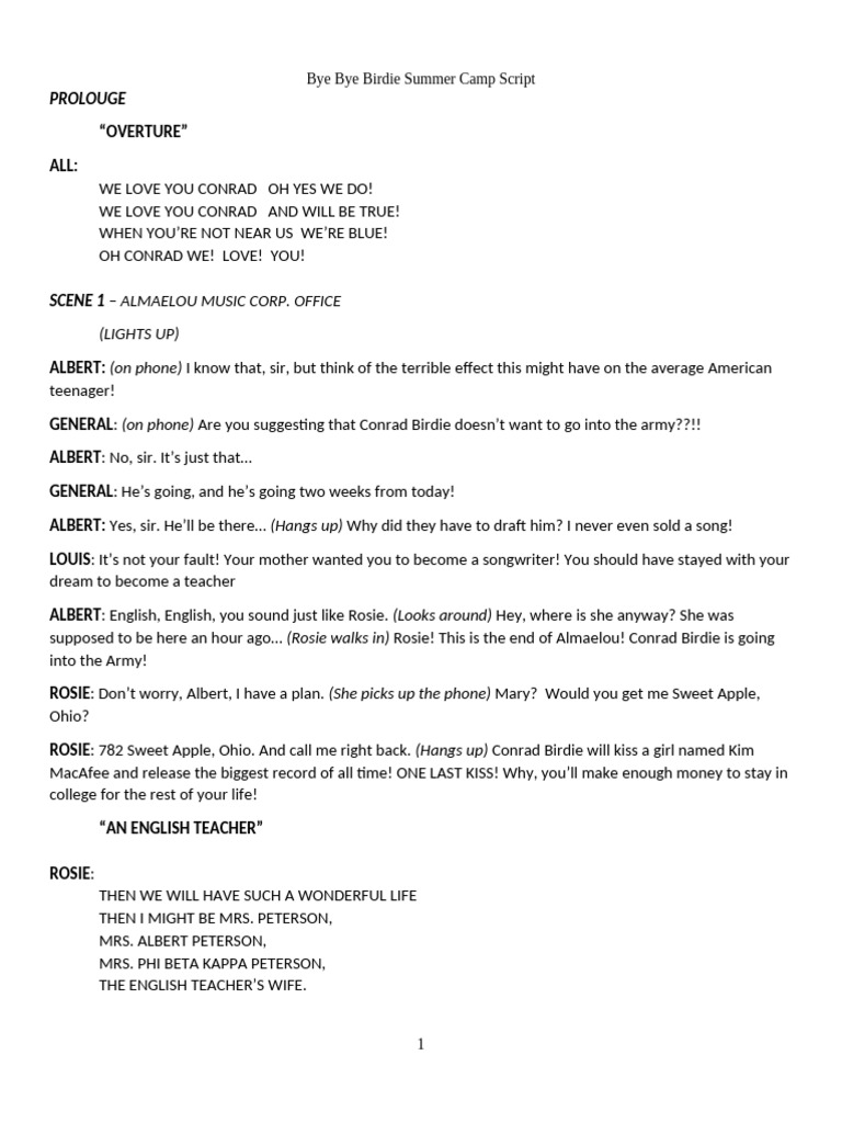 BBB Camp Script | PDF | Musicals | Broadway Theatre