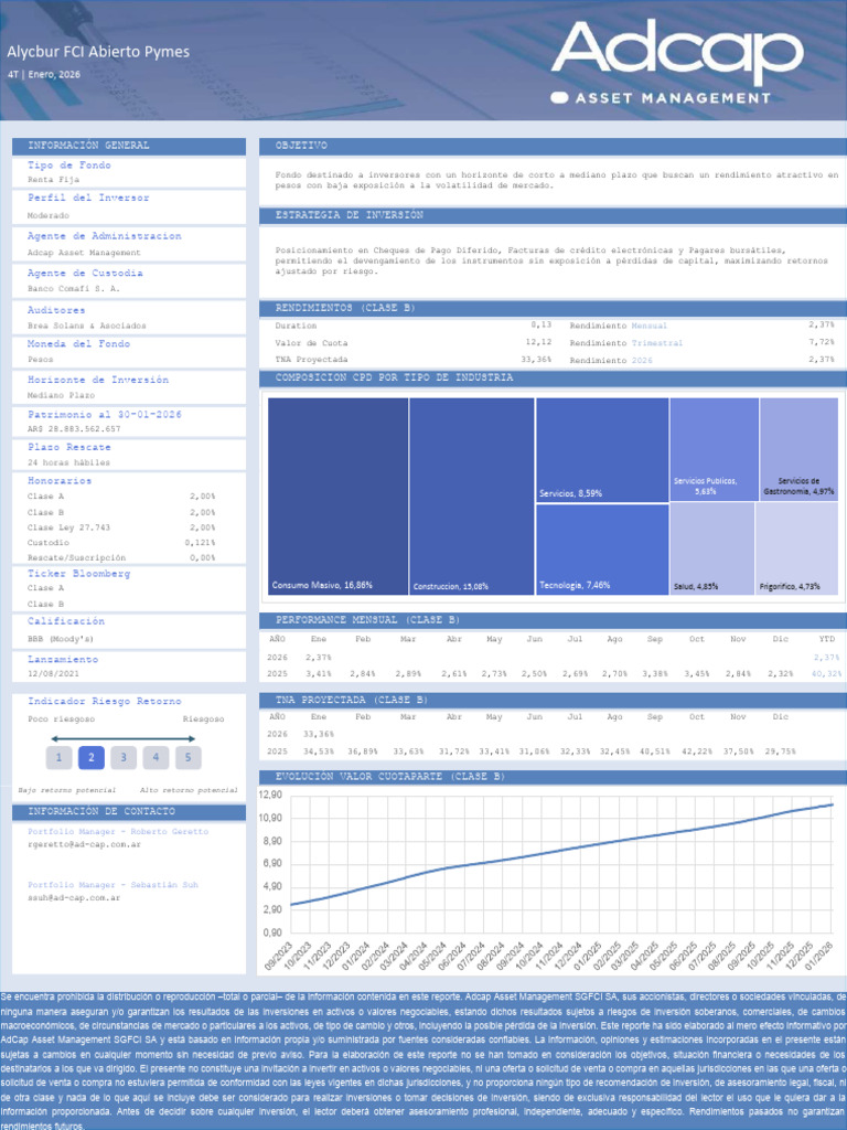 Adcap Alycbur FCI Abierto Pymes (2) | PDF | Inversiones | Comercio
