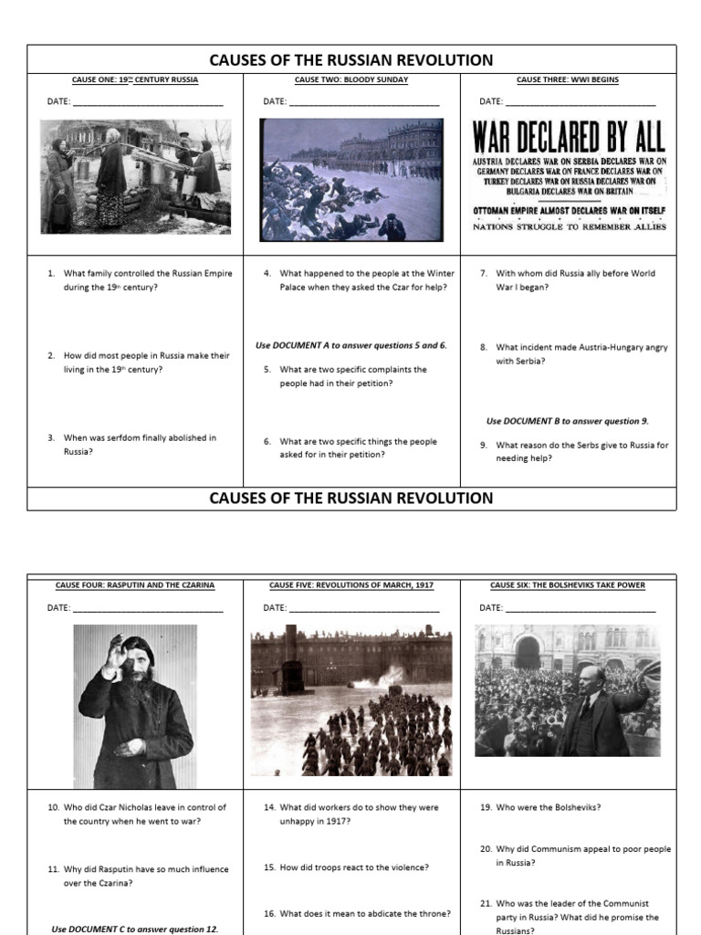 Causes and Effects of The Russian Revolution Illustrated Timeline | PDF ...