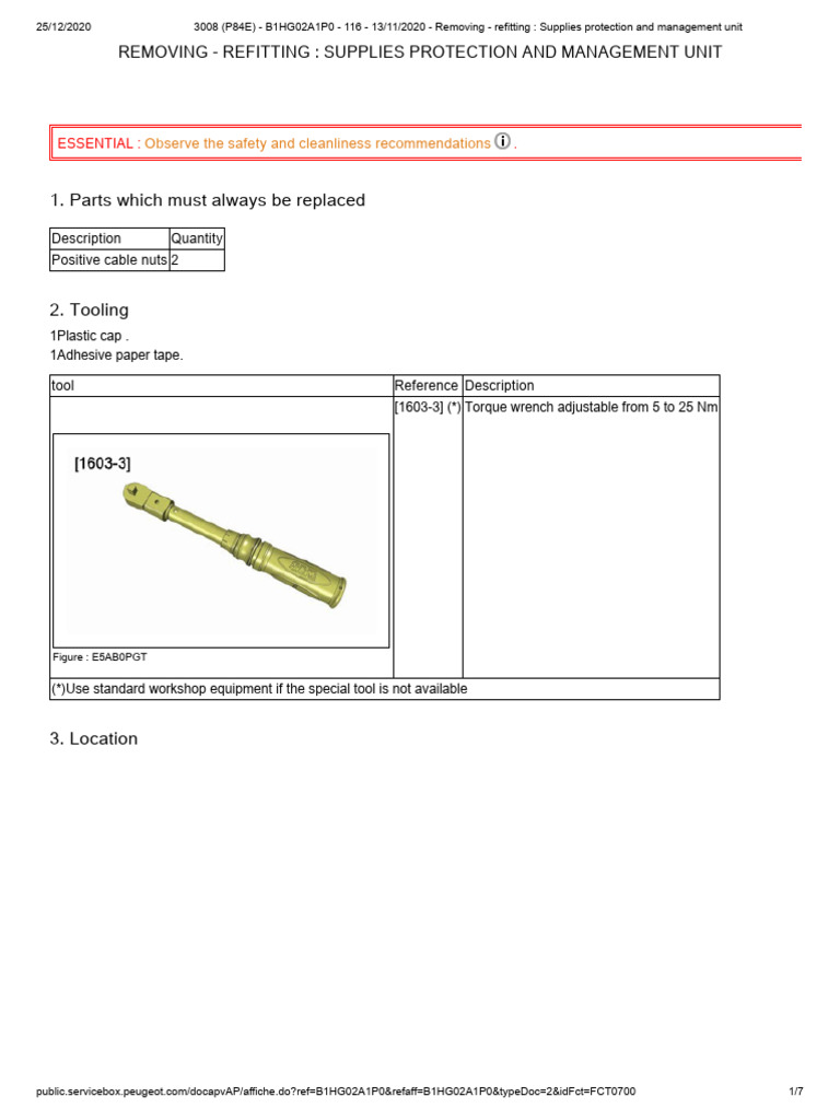 3008 (P84E) - B1HG02A1P0 - 116 - 13-11-2020 - Removing - Refitting ...