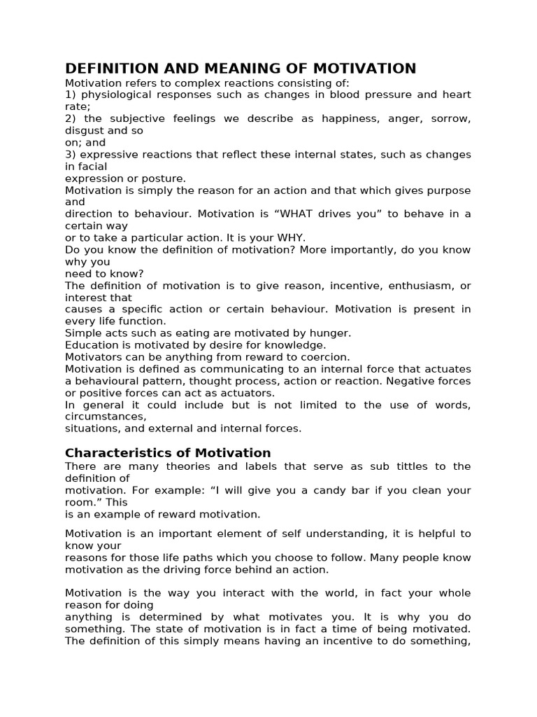 OB10 Word | PDF | Motivational | Motivation