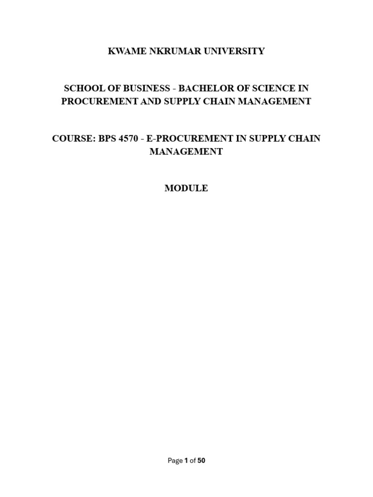 Draft Module - E - Procurement | PDF | 3 D Printing | Procurement