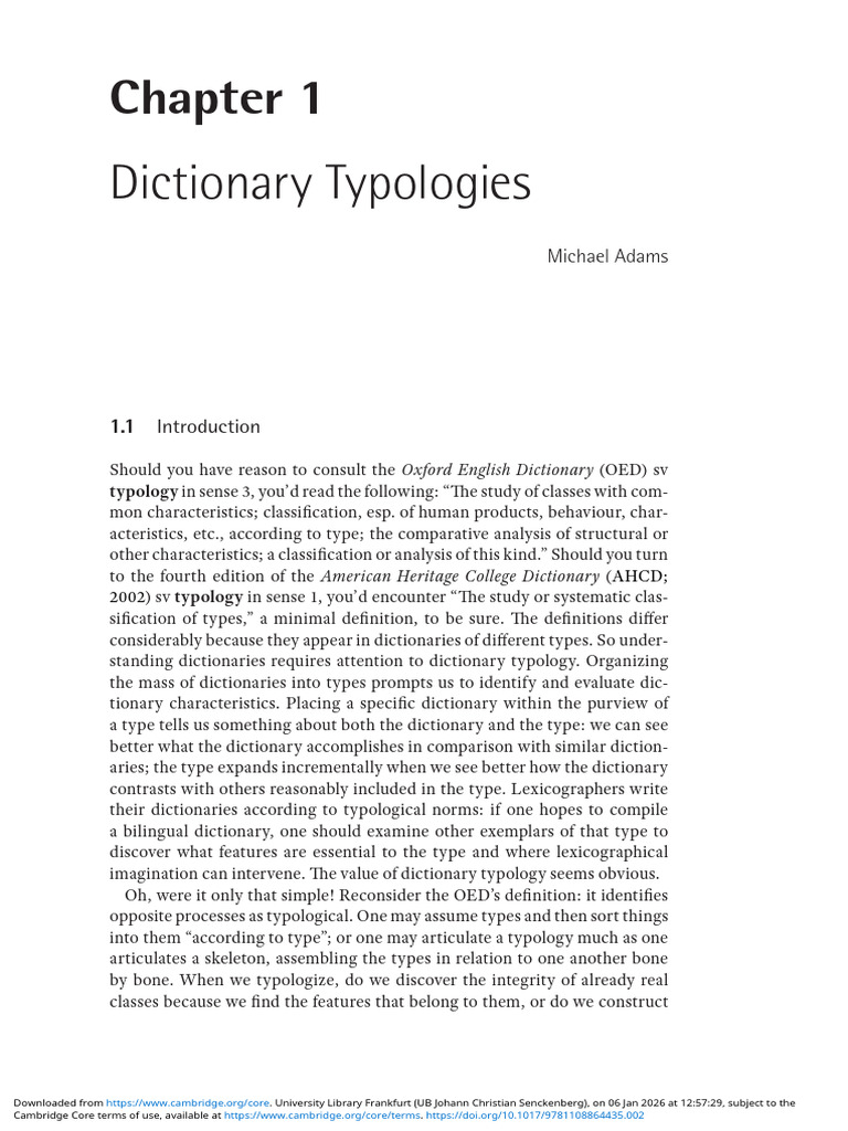 Dictionary Typology | PDF | Lexicography | Dictionary