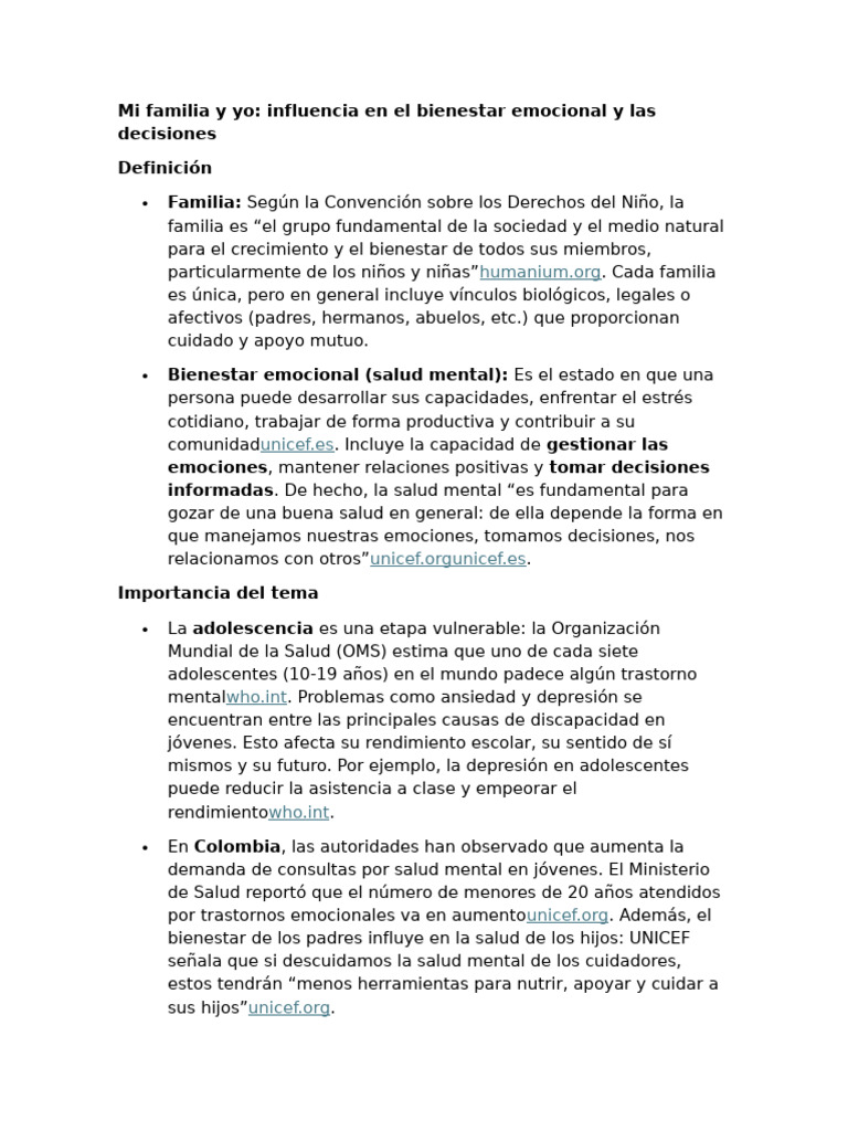 Mi Familia y Yo | PDF | Salud mental | Las emociones