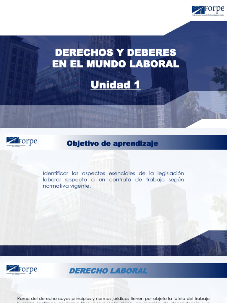 2.PPT Derechos y Deberes Mundo Laboral - Unidad Nº1-Forpe | PDF ...