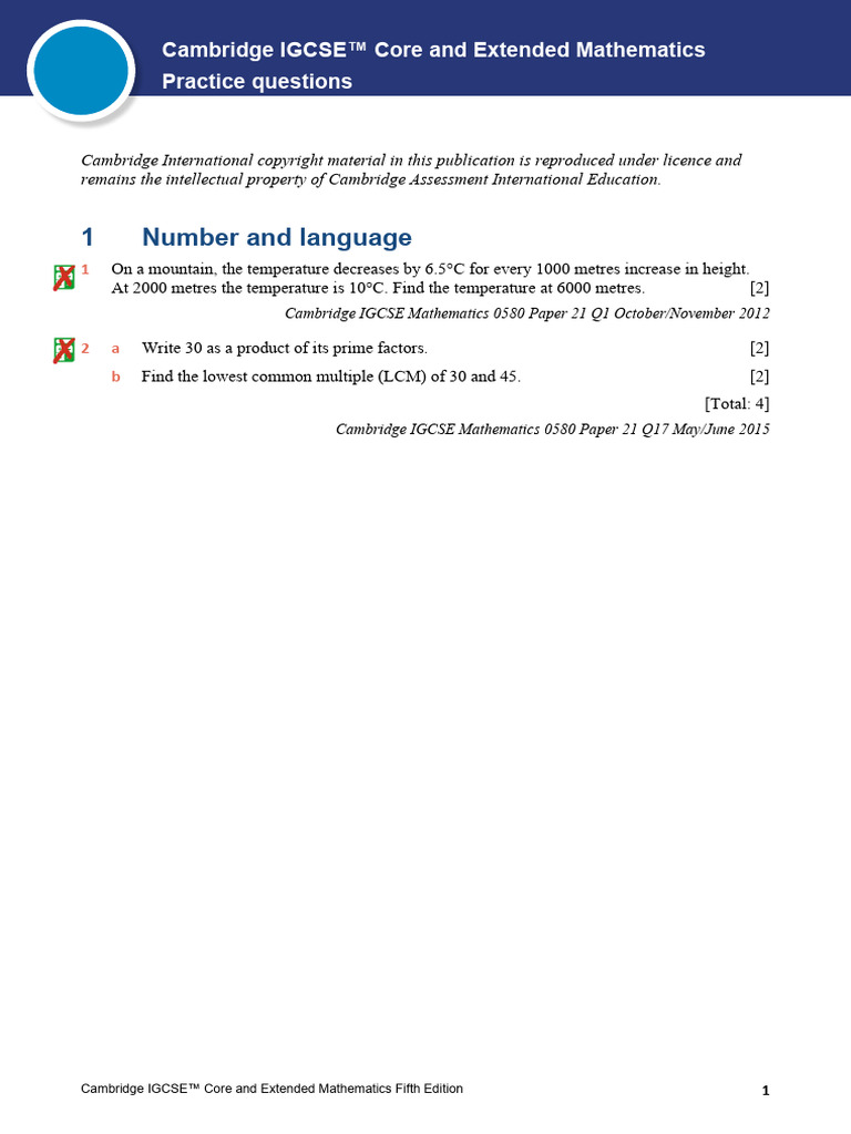 Practice Questions - Core & Extended | PDF | Significant Figures ...