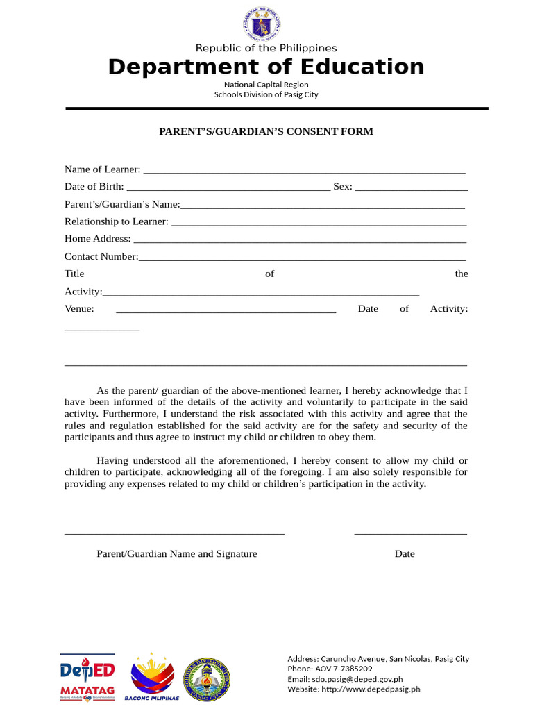 Parent Consent Form | PDF