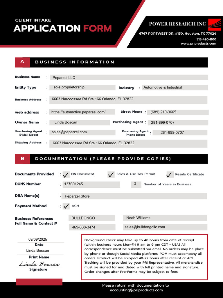 Pri - Client Intake Form | PDF | Business | Payments