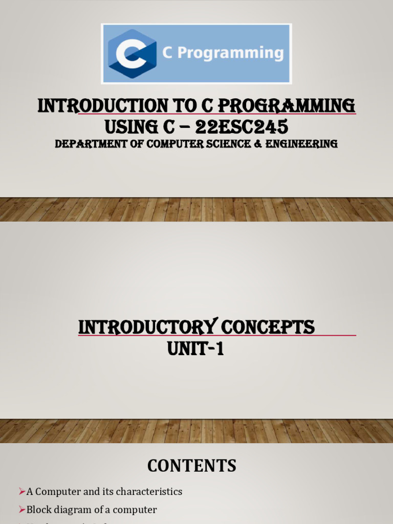C Programming-Unit 1 | PDF