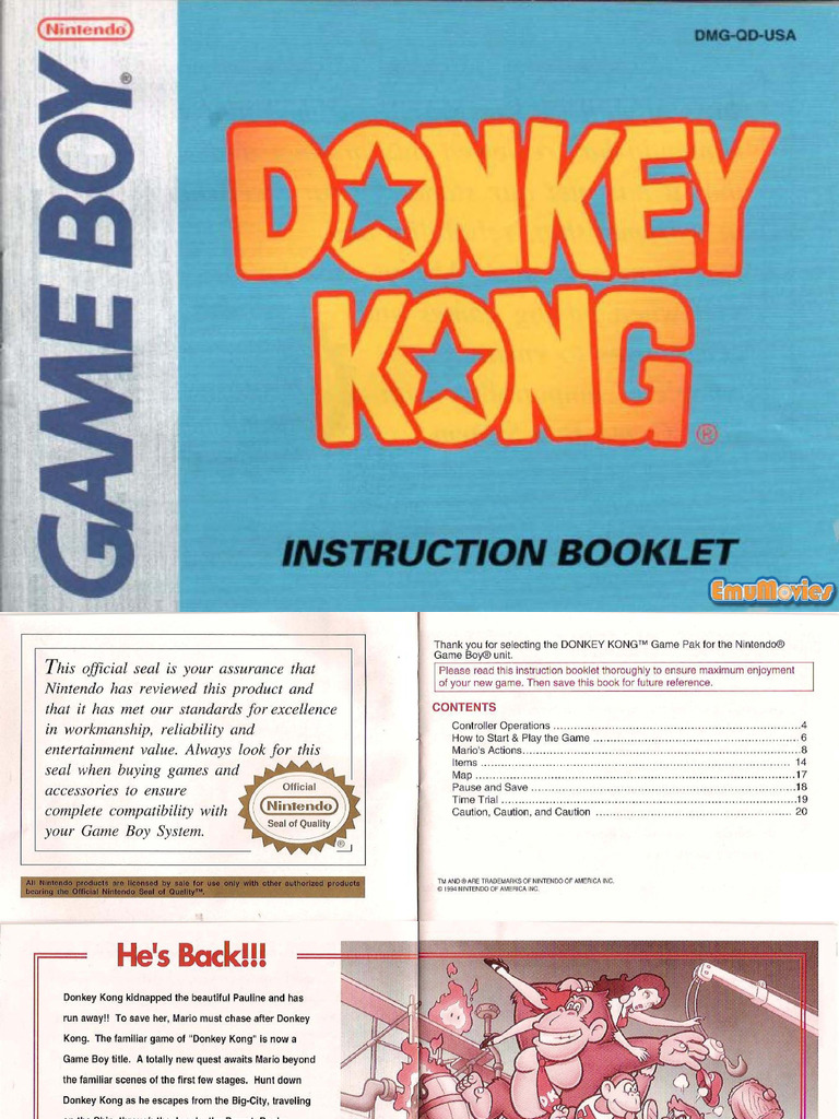 Donkey Kong - GameBoy - Manual | PDF