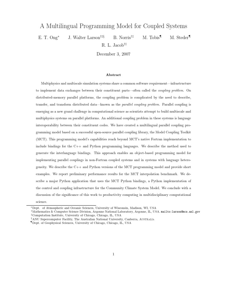 A_Multilingual_Programming_Model_for_Coupled_Syste | PDF | System ...