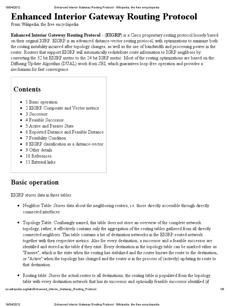 Protocols Interior Gateway