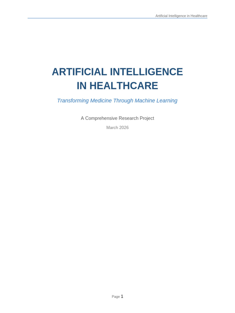 Project1 AI in Healthcare | PDF | Personalized Medicine | Artificial ...