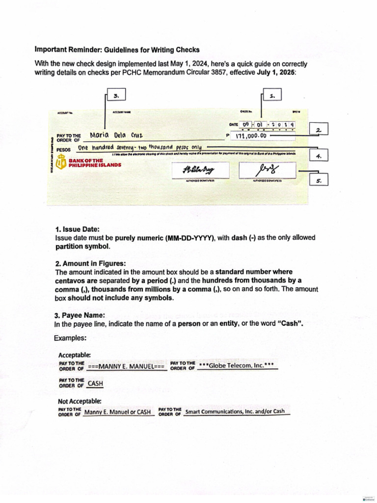 Guideline For Check Issuance | PDF