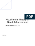 Mclelland'S Theory of Need Achievement: Click To Edit Master Subtitle Style