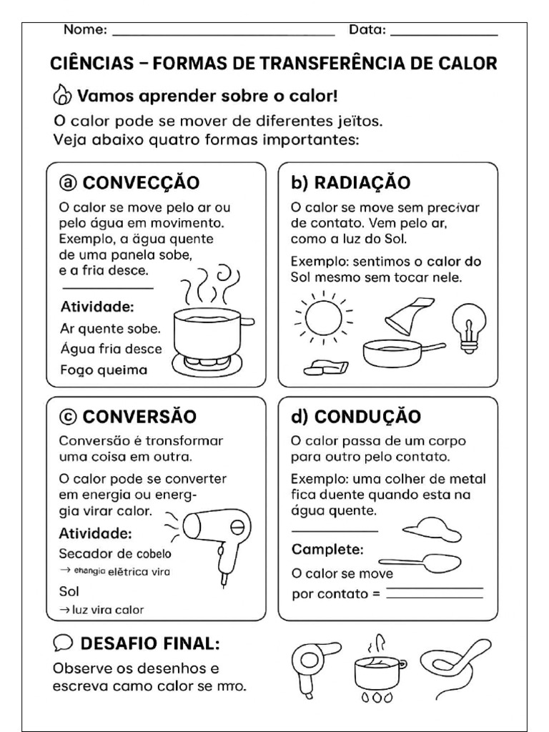 Atividade Calor e Temperatura Gleice | PDF