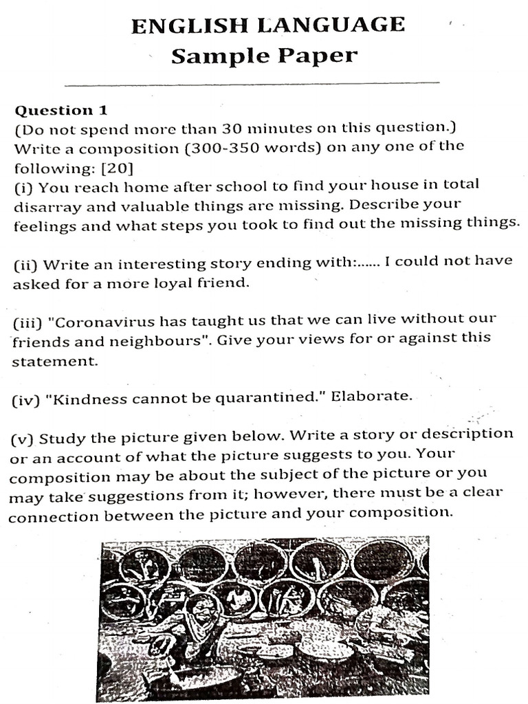 Sample Paper Eng Language | PDF