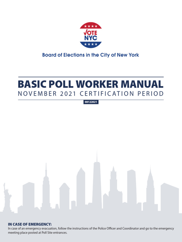 November 2021 Basic Poll Worker Manual | PDF | Ballot | Voting