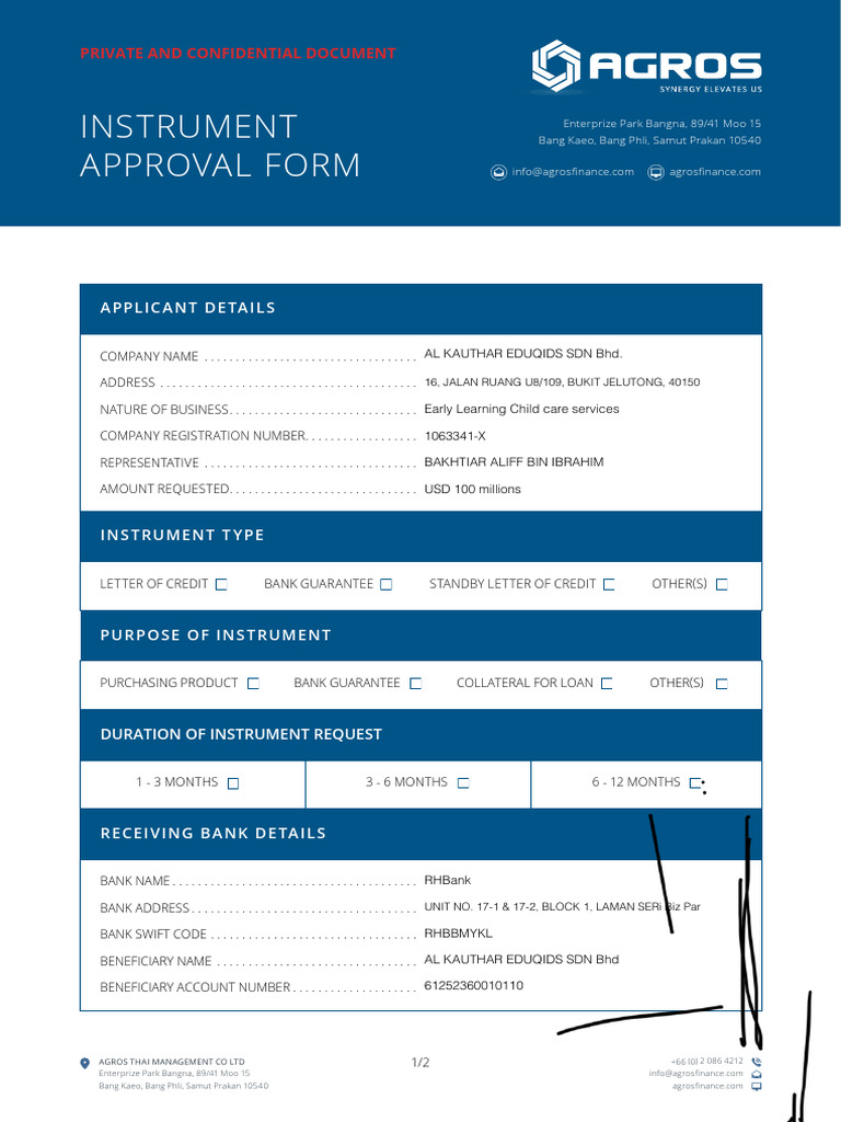 Instrument Application Form 2 | PDF | Banking | Personal Finance