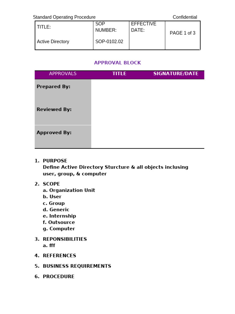 Standard Operating Procedure Template 07 | PDF