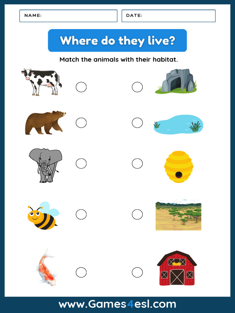 Animal and Habitats Worksheet 3 PDF | PDF