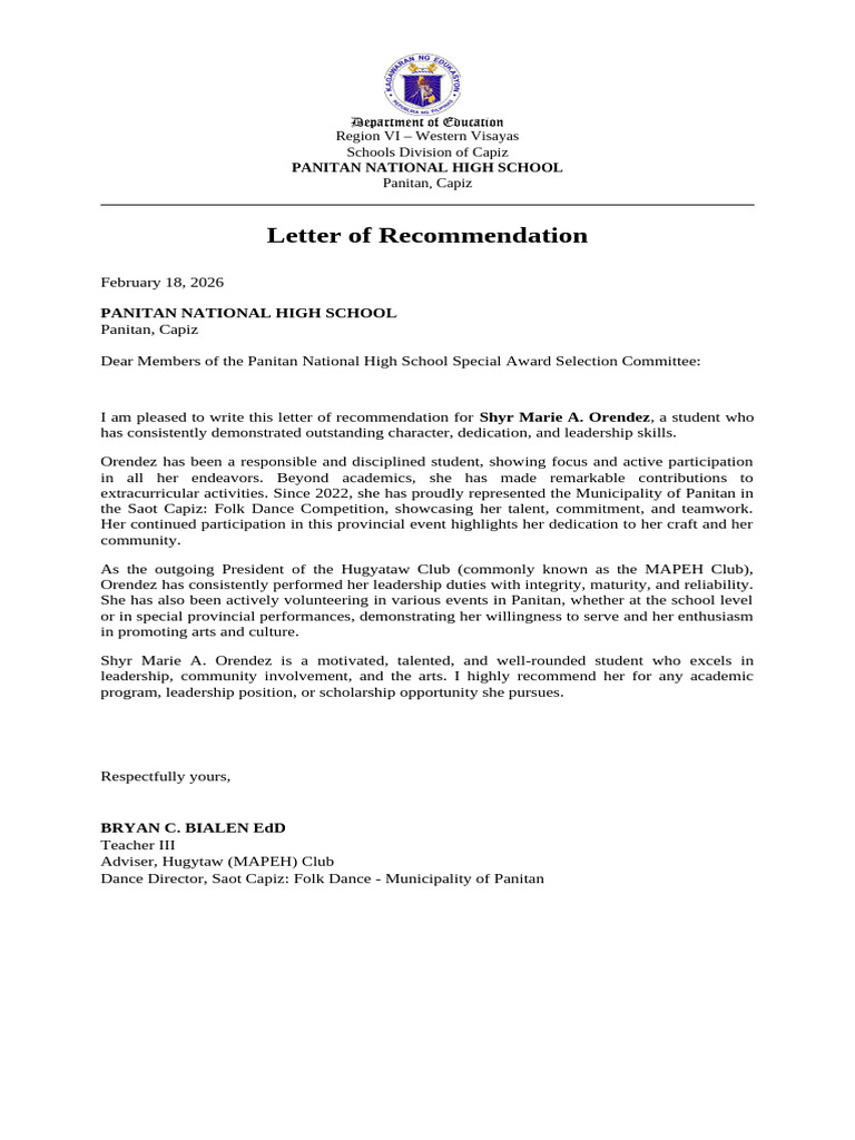 Hugyataw - Reco. Letter & Certification | PDF