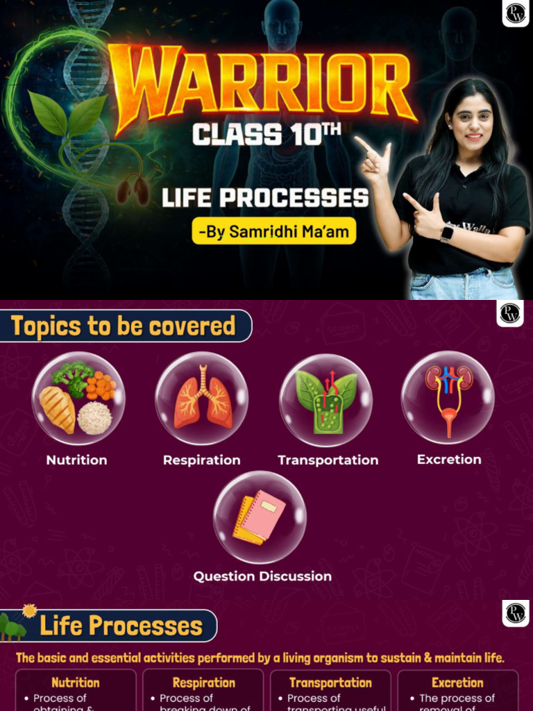 Life Processes: Class Notes - Warrior 2026 | PDF
