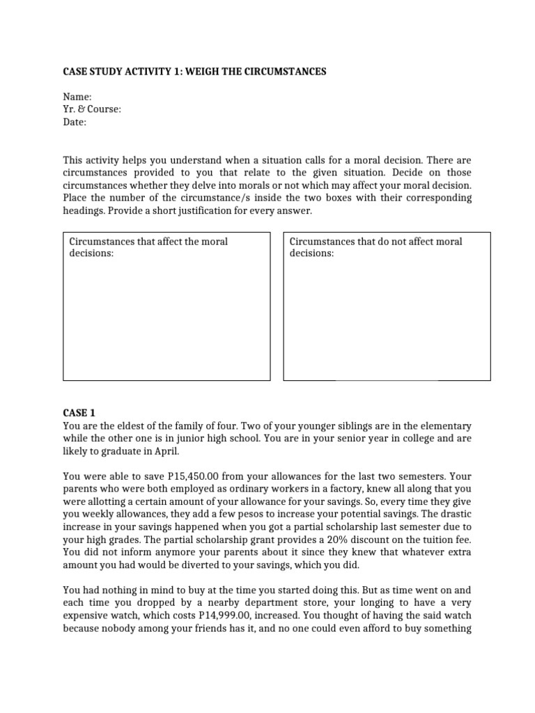 Case Study Activity | PDF