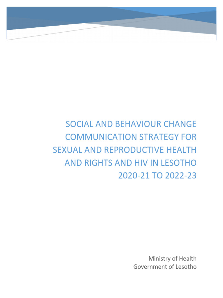 SBCC Strategy For Sexual Reproductive Health and Rights and Hiv | PDF ...