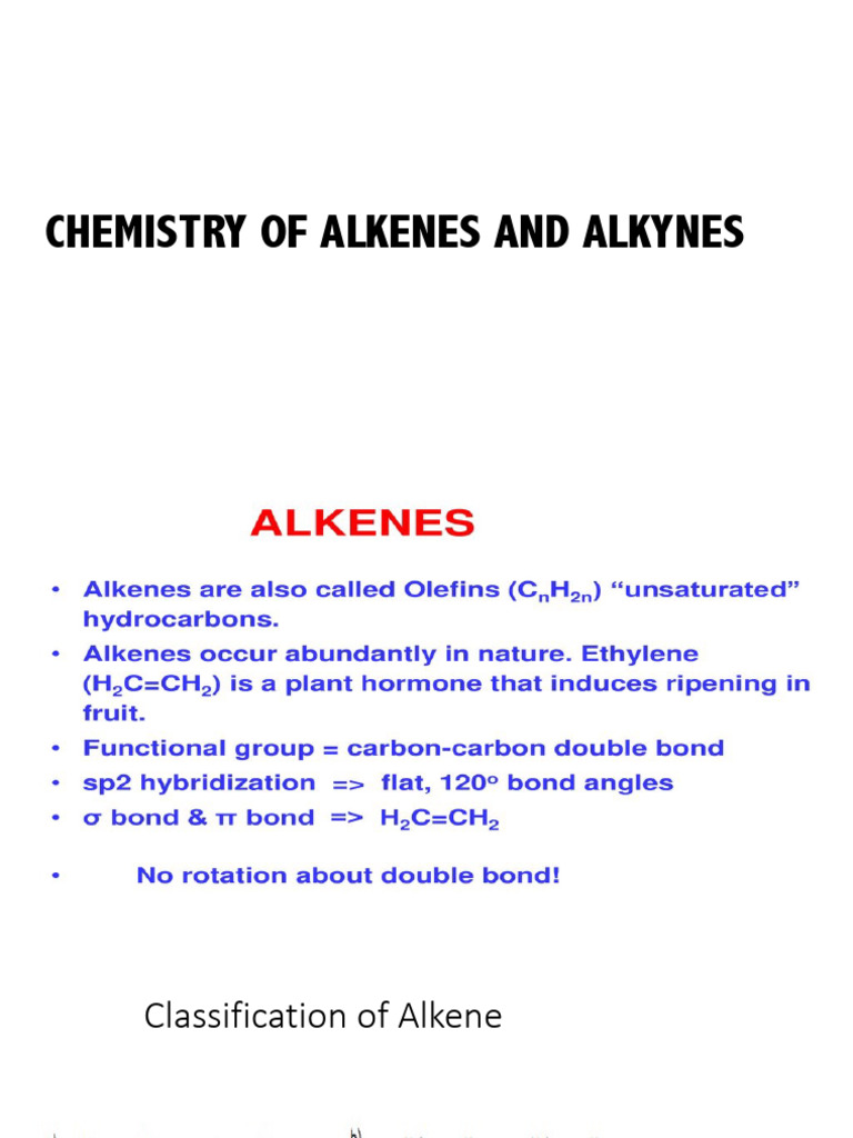 Chemistry of Alkenes and Alkynes | PDF