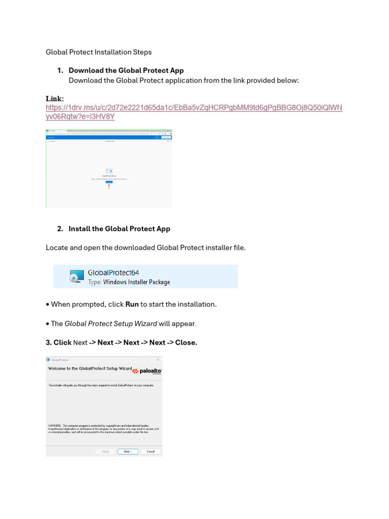 Global Protect Installation Steps | PDF
