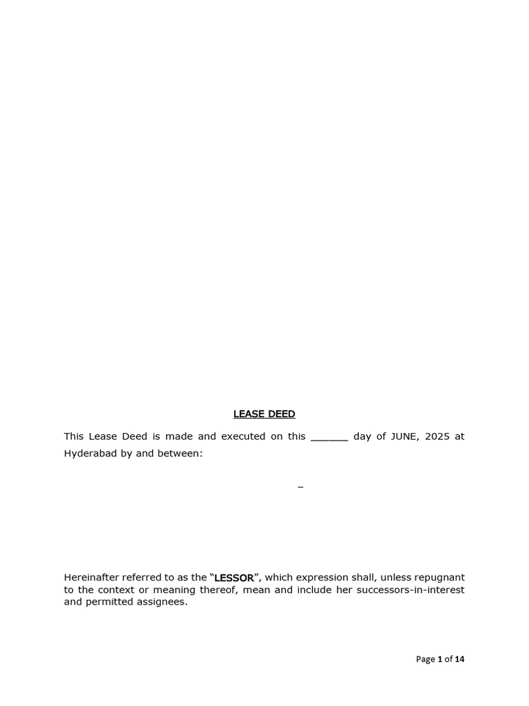 Lease Deed - 60 40-397 SFT | PDF | Lease | Property Law