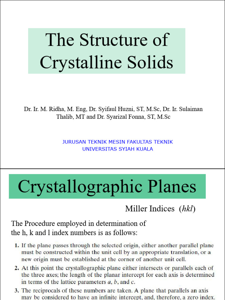 05 The Structure of Crystalline Solid II | PDF