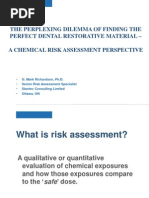Download Mark Richardson PhD Risk Assessment of Two Dental Materials by Mercury Exposure SN101011780 doc pdf