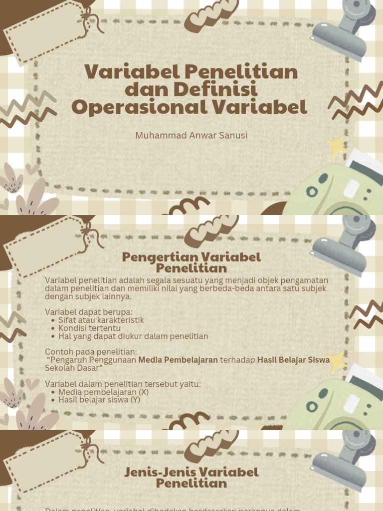 Variabel Penelitian Dan Definisi Operasional Variabel | PDF