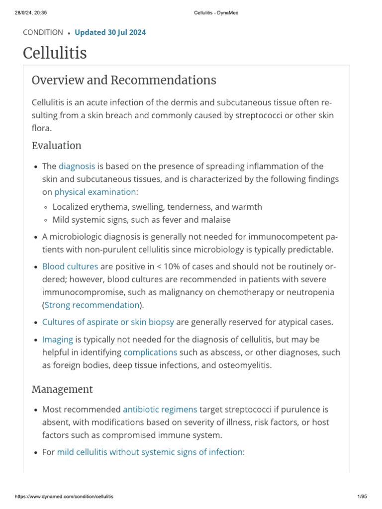 Cellulitis - DynaMed | PDF | Methicillin Resistant Staphylococcus ...