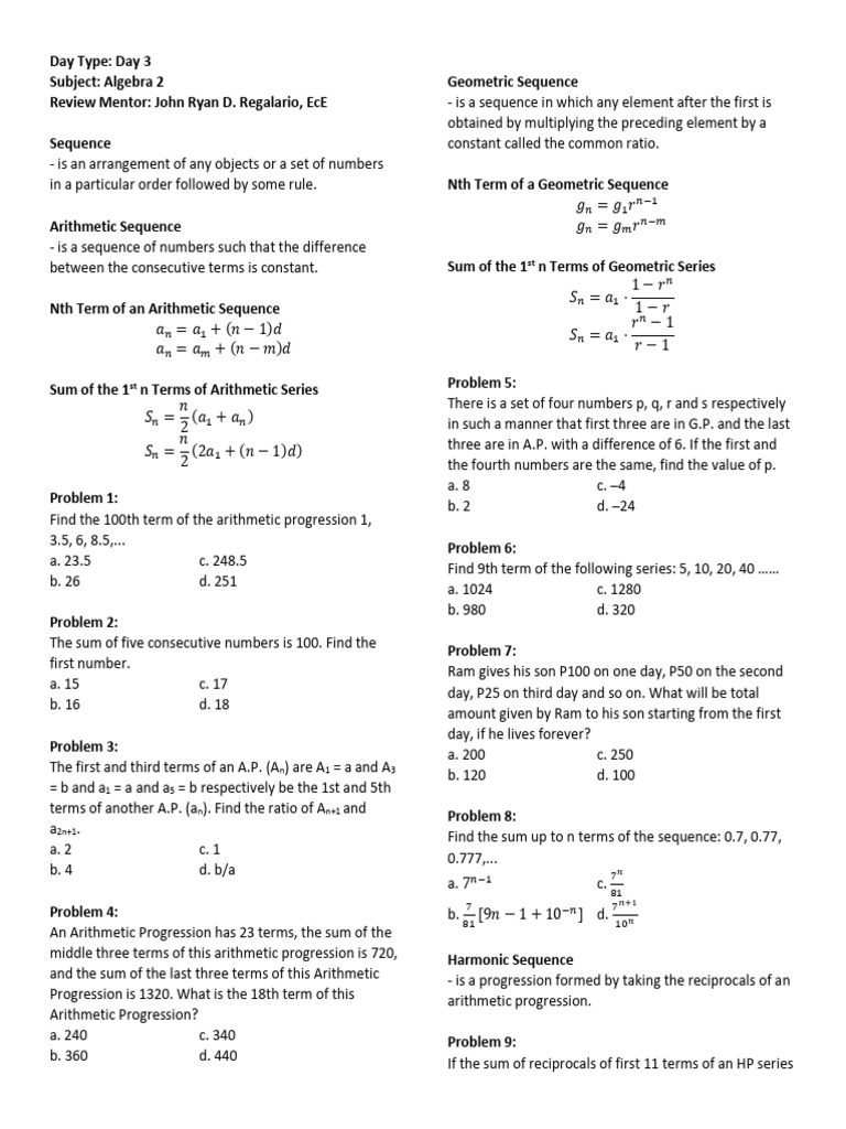 Algebra - Part II | PDF