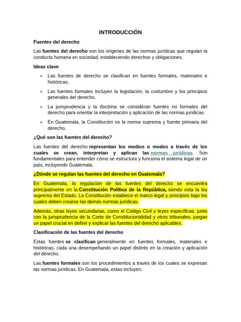 Fuentes Del Derecho Original | PDF | Fuentes del derecho | Caso de ley