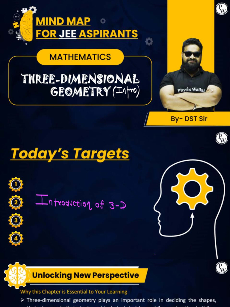THREE-DIMENSIONAL GEOMETRY (Intro) Class Notes - JEE Mindmap | PDF